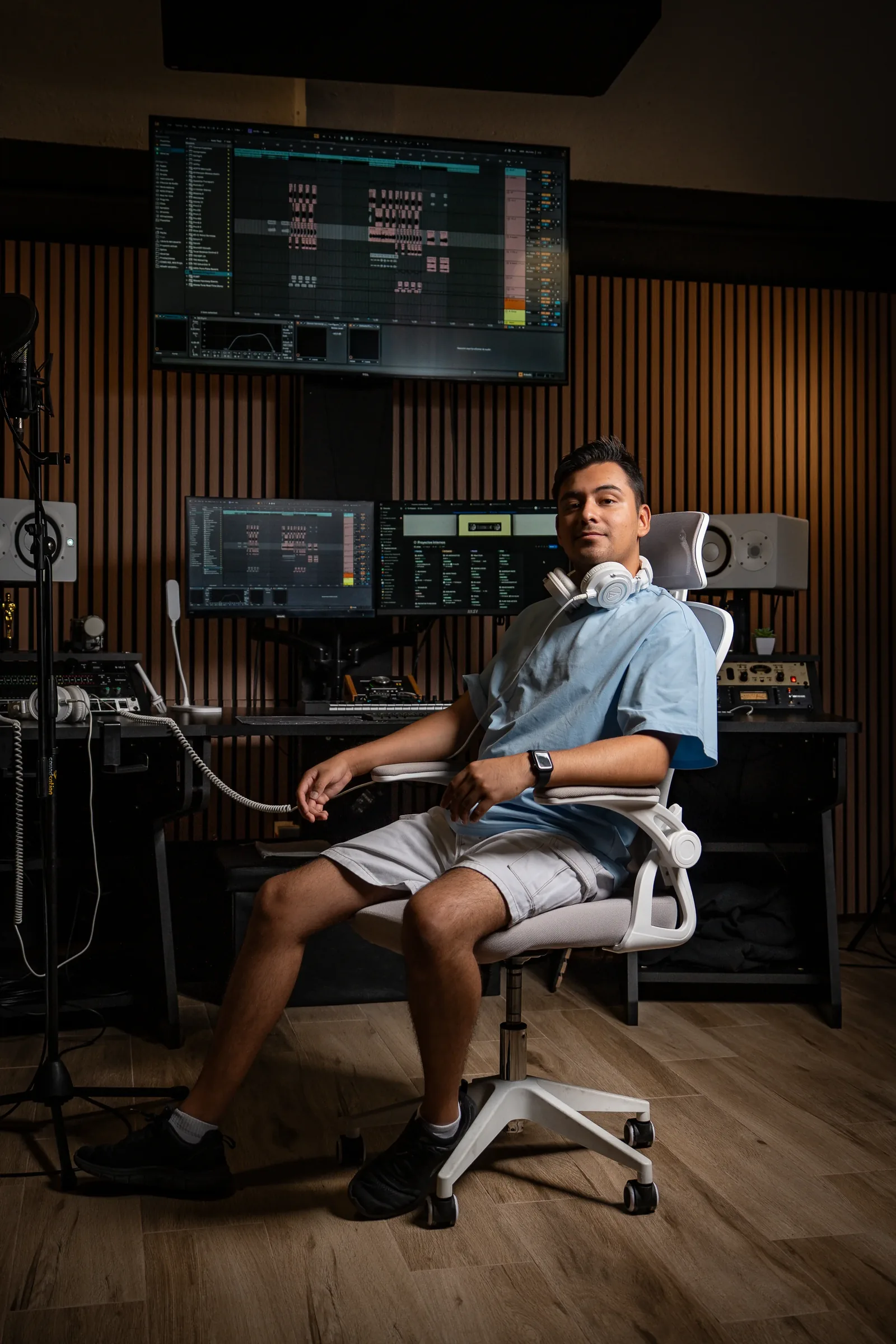 Sesión de trabajo en el estudio de TD Producer
